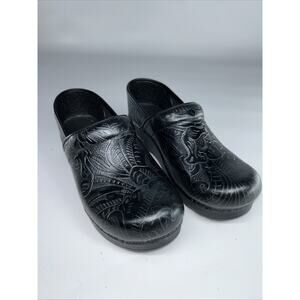 Dansko Tooled Professional Clog Black Women size 39 US 9